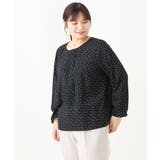 【大きいサイズ/11号サイズあり】ボウタイ風スクエアドットブラウス | eur3 | 詳細画像20