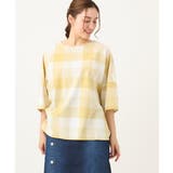 イエロー(25) | 【大きいサイズ】パッチワーク風コットンブラウス | eur3