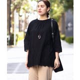 【大きいサイズ】シャーリング刺繍ブラウス | eur3 | 詳細画像1 