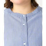 【大きいサイズ】バンドカラーラメストライプシャツ | eur3 | 詳細画像15 