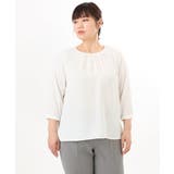 ホワイト | 【大きいサイズ/11号サイズあり】ギャザーブラウス | eur3
