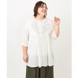 【大きいサイズ】フラワー刺繍ブラウス | eur3 | 詳細画像19 