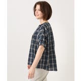 【大きいサイズ】コットンチェックブラウス | eur3 | 詳細画像2