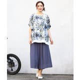 【大きいサイズ】リゾートプリントブラウス＋タンクトップセット | eur3 | 詳細画像4 