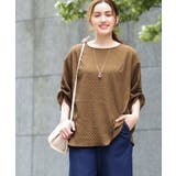 モカ(84) | 【大きいサイズ】エンボスドットブラウス | eur3