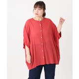 【大きいサイズ】バンドカラーシアーブラウス | eur3 | 詳細画像8