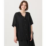 ブラック | 【大きいサイズ】シャーリングシア―ブラウス | eur3