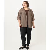 【大きいサイズ】シアーフーディー半袖ブラウス | eur3 | 詳細画像16 