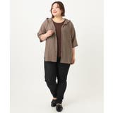 【大きいサイズ】シアーフーディー半袖ブラウス | eur3 | 詳細画像17 