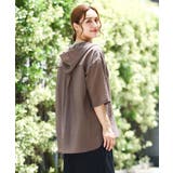 【大きいサイズ】シアーフーディー半袖ブラウス | eur3 | 詳細画像2 