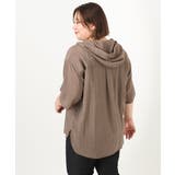 【大きいサイズ】シアーフーディー半袖ブラウス | eur3 | 詳細画像8 