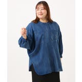 【大きいサイズ】ノーカラーシア―デニムシャツ | eur3 | 詳細画像12 