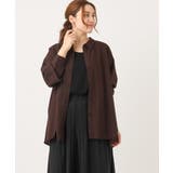 ダークブラウン(87) | 【大きいサイズ】コットンシアーシャツ | eur3