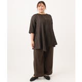 【WEB先行販売】【大きいサイズ/接触冷感】ドビーストライプイレヘムブラウス | eur3 | 詳細画像14 