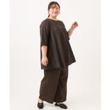 【WEB先行販売】【大きいサイズ/接触冷感】ドビーストライプイレヘムブラウス | eur3 | 詳細画像15 