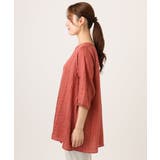 【WEB先行販売】【大きいサイズ/接触冷感】ドビーストライプイレヘムブラウス | eur3 | 詳細画像5 