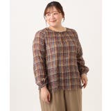 【大きいサイズ】シア―チェックブラウス | eur3 | 詳細画像20 