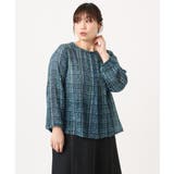 【大きいサイズ】カットジャカードチェック柄ブラウス | eur3 | 詳細画像12 