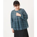 【大きいサイズ】カットジャカードチェック柄ブラウス | eur3 | 詳細画像13 