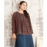 【大きいサイズ】カットジャカードチェック柄ブラウス | eur3 | 詳細画像2 