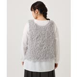 【大きいサイズ】フェザーベスト＋ブラウスセット | eur3 | 詳細画像10 