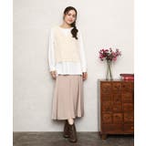 【大きいサイズ】フェザーベスト＋ブラウスセット | eur3 | 詳細画像2 