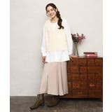 【大きいサイズ】フェザーベスト＋ブラウスセット | eur3 | 詳細画像3 