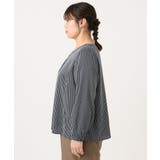 【大きいサイズ/11号サイズあり】Vネックストライプブラウス | eur3 | 詳細画像4 