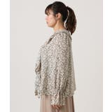 【大きいサイズ】ラッフルネック小花プリントブラウス | eur3 | 詳細画像6 