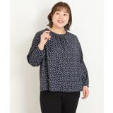 【大きいサイズ/11号サイズあり】シャーリング幾何柄ブラウス | eur3 | 詳細画像4