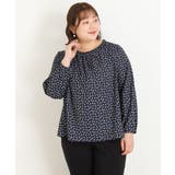 【大きいサイズ/11号サイズあり】シャーリング幾何柄ブラウス | eur3 | 詳細画像5