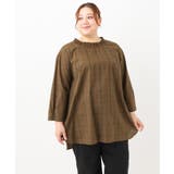 【大きいサイズ】シャーリングチェックブラウス | eur3 | 詳細画像21 