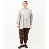 【大きいサイズ】シャーリングチェックブラウス | eur3 | 詳細画像32 