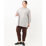 【大きいサイズ】シャーリングチェックブラウス | eur3 | 詳細画像33 