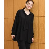 ブラック(94)(WEB限定カラー) | 【大きいサイズ】ボウブラウス | eur3