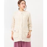 アイボリー(80) | 【大きいサイズ】ツイードニットジャケット | eur3