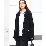 ブラック(94) | 【大きいサイズ】ツイードニットジャケット | eur3