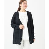 ブラック(94) | 【大きいサイズ】Vネックロングカーディガン | eur3