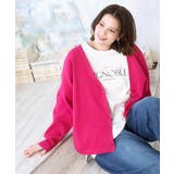 ピンク(03) | 【大きいサイズ/洗える】カーブヘムボクシーカーディガン | eur3