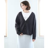 ダークグレー(93) | 【大きいサイズ/洗える】カーブヘムボクシーカーディガン | eur3