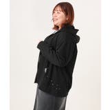 ブラック | 【大きいサイズ】ねこプリントパーカー | eur3