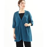 ブルー(55) | 【大きいサイズ】シアーペプラムカーディガン | eur3