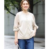 ベージュ(82) | 【大きいサイズ/2WAY】ラメシアーカーディガン | eur3