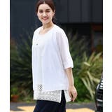 【大きいサイズ】ハーフスリーブコンビカーディガン | eur3 | 詳細画像1 