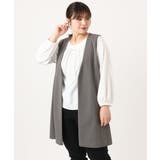 ダークグレー(93) | 【大きいサイズ】カットジョーゼットジレ | eur3