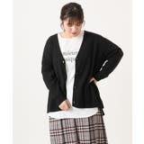 ブラック(94) | 【大きいサイズ/洗える】Vネックカーディガン | eur3