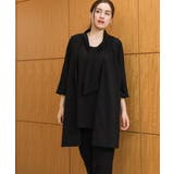 ブラック(94) | 【大きいサイズ】カットジョーゼットVネックジレ | eur3