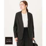 ブラック(94) | 【大きいサイズ/11号サイズあり】Wクロスノーカラージャケット | eur3