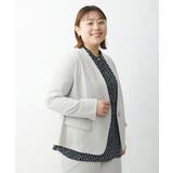 【大きいサイズ/11号サイズあり】Wクロスストレッチノーカラージャケット | eur3 | 詳細画像17