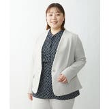 【大きいサイズ/11号サイズあり】Wクロスストレッチノーカラージャケット | eur3 | 詳細画像18
